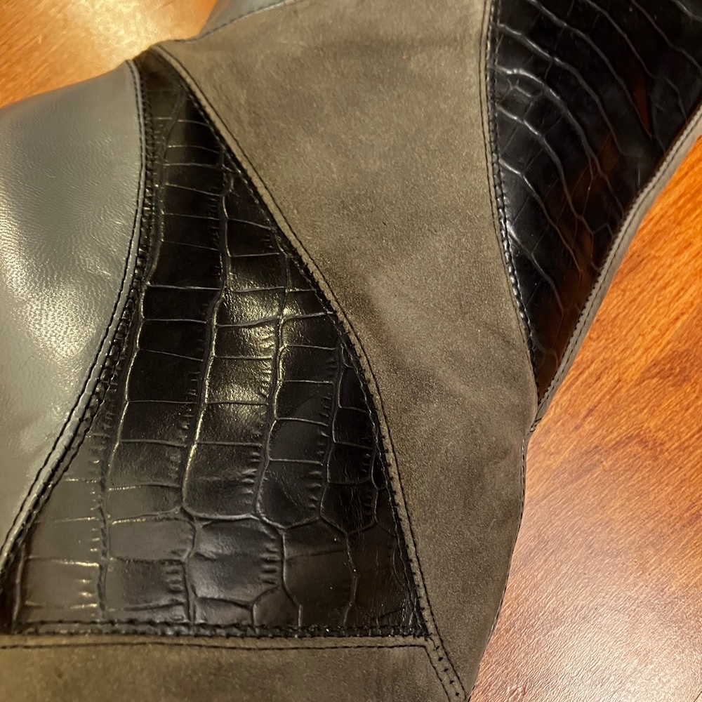 Vintage Blue Patchwork Leather Booties - image 6